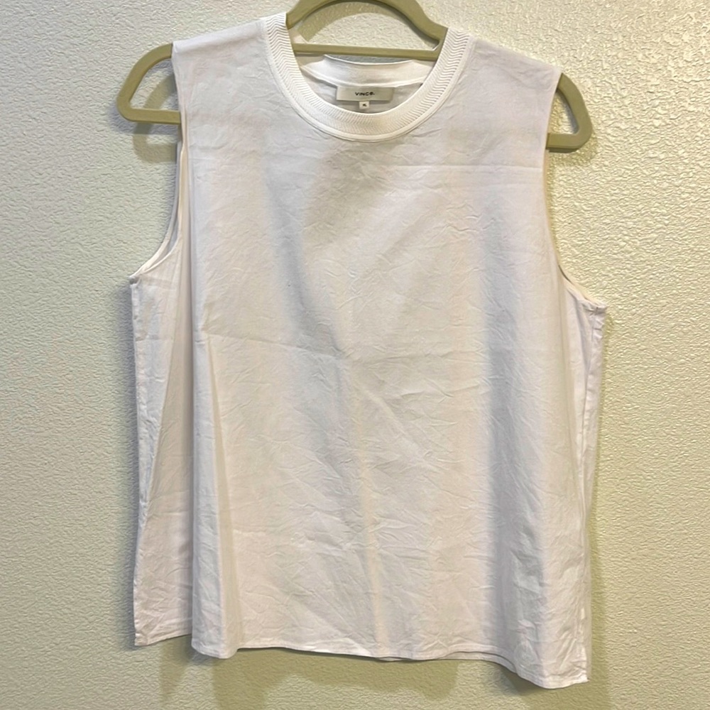 White and flowy sleeveless top